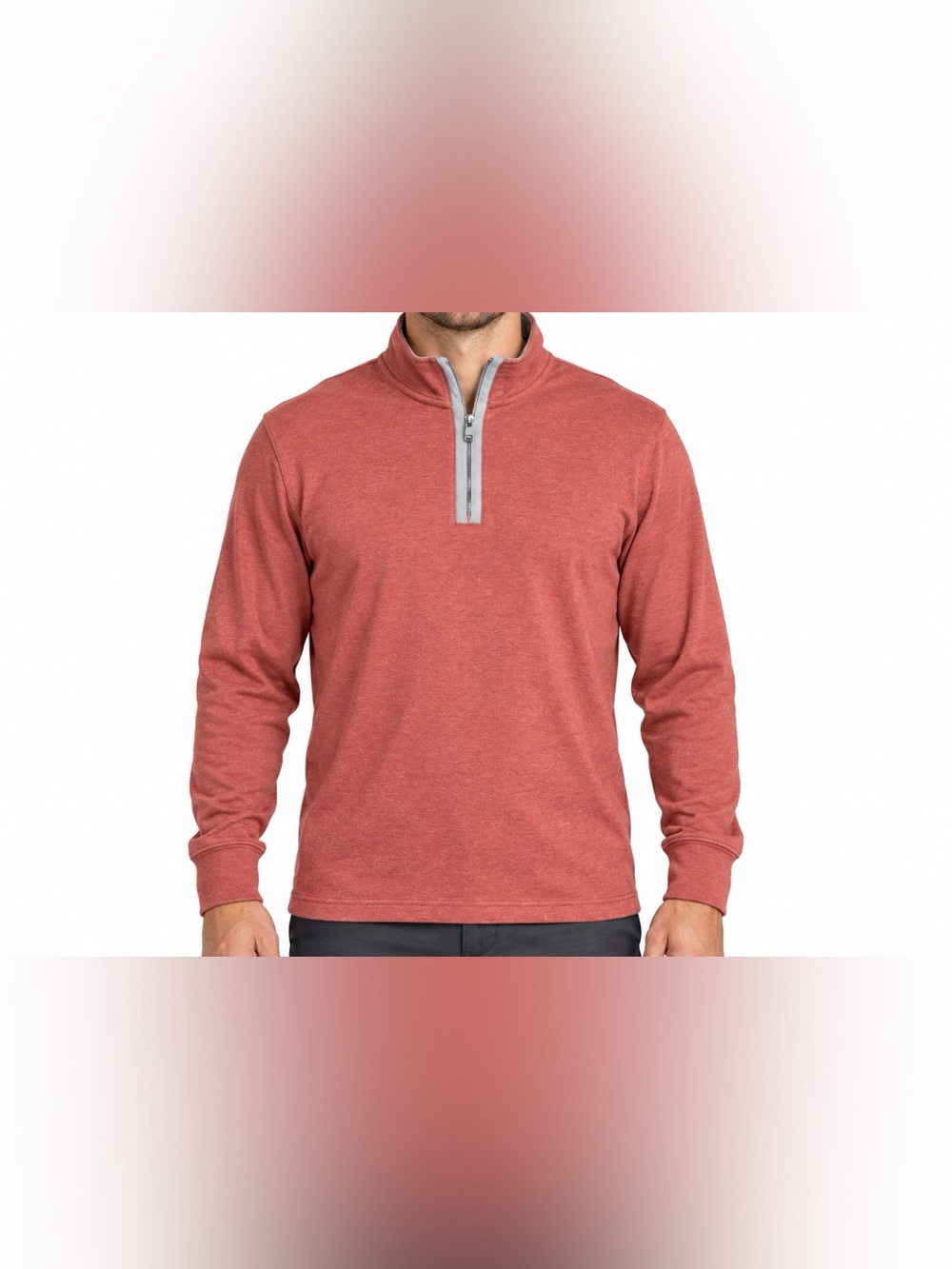 The Normal Brand Men’s Puremeso Quarter Zip Pullover Rust Small